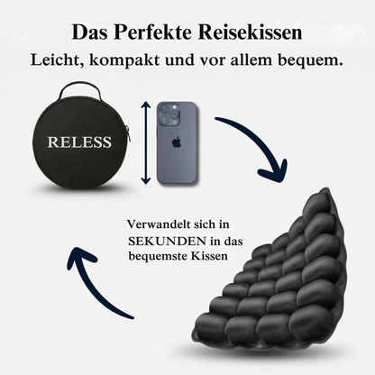 Reless AirComfort™ Reisekissen für Langstreckenflüge, ergonomisches Luftkissen für bequemes Reisen in Flugzeugen