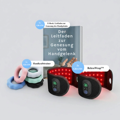 RelessRelessWrap™ Handgelenk-Bandage mit Rot- und Infrarotlicht-Therapie für Schmerzen und Unterstützung