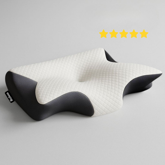 Reless ergonomic neck support pillow with a contoured design for enhanced comfort and posture support.