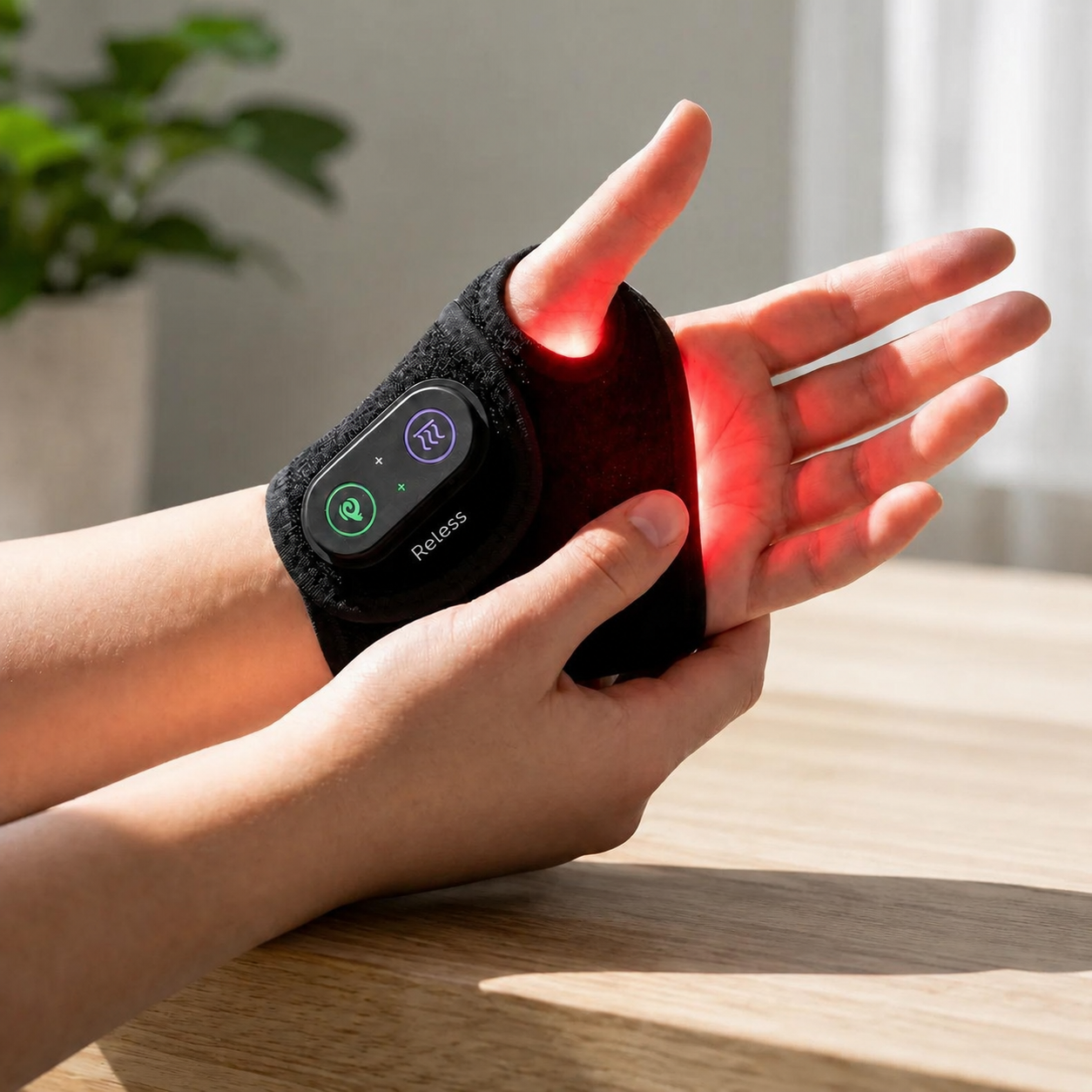 RelessRelessWrap™ Handgelenk-Bandage mit Infrarotlicht-Therapie, flexible Bandage für Gelenk- und Handgelenkschmerzen