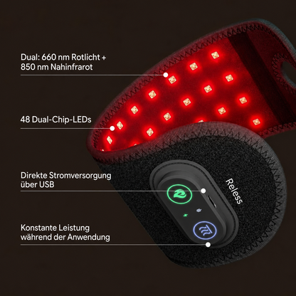 RelessRelessWrap™ Handgelenk-Bandage mit Infrarotlicht-Therapie, flexible Bandage für schmerzlindernde Anwendung am Handgelenk