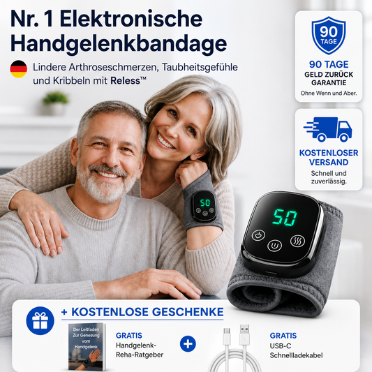 RelessWrap 2.0 Handgelenk- und Handstütze, tägliche Unterstützung, bequemer Komfort, für ergonomisches Hand- und Handgelenk-Management