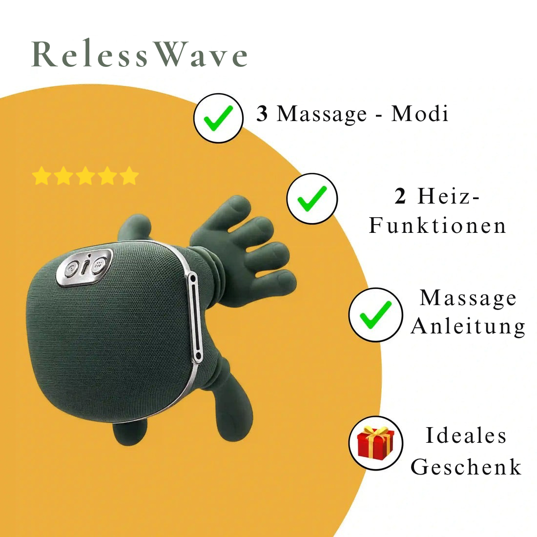 RelessWave - Tragbares Massagegerät für Nacken & Entspannung - Reless