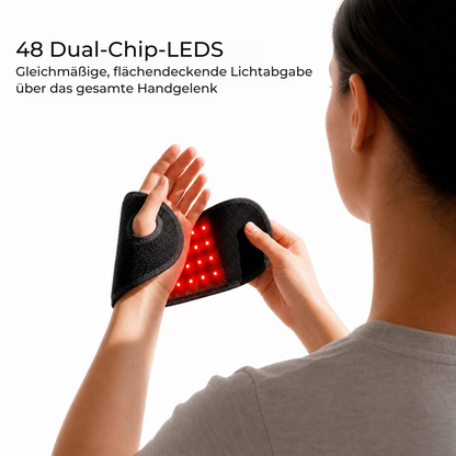 RelessRelessWrap™ Handgelenk-Bandage mit Infrarotlicht-Therapie, flexibel und bequem, für schmerzlindernde Wärmebehandlung am Handgelenk