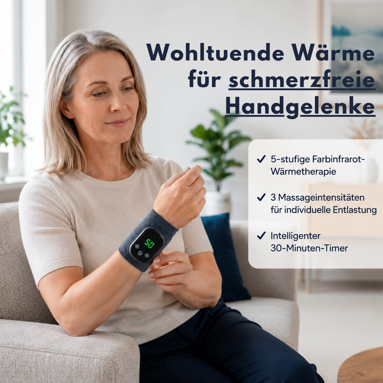 RelessWrap 2.0 Handgelenkbandage in Weiß, bietet tägliche Unterstützung und Komfort für Hand und Handgelenk.